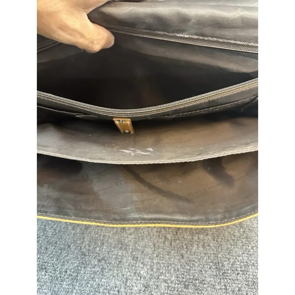 Kenneth Cole Reaction Leather Messenger Bag Tan Distressed for Repair